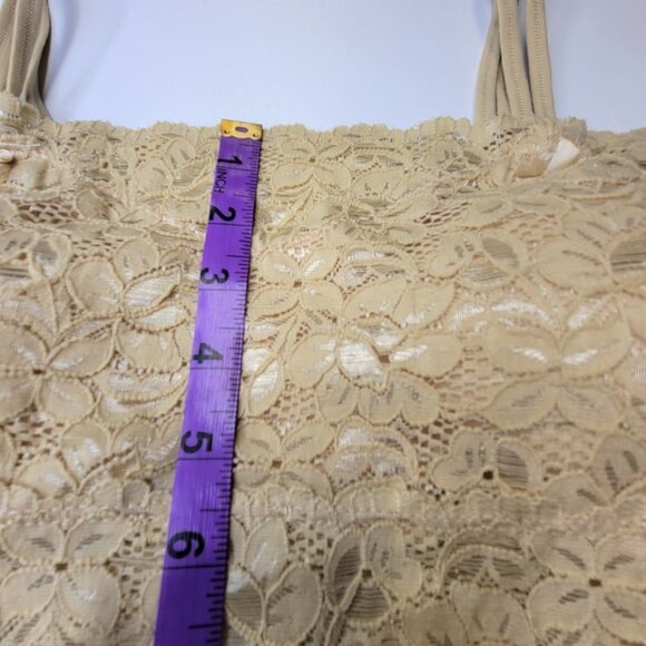 Cream Beige Lace Long Camisole Lace Tank Top Stretchy Camisole - Size L- NEW - Picture 12 of 12